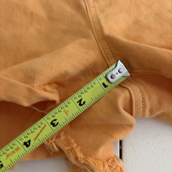 Loft The Cut Off Short Women's 28 6 Orange Fringe Denim Pockets Casual - Picture 10 of 10